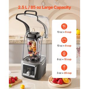 Frullatore Professionale da 1400W per Smoothie, Multifunzione, Potente Motore, Spina UK/US - Product Image 6