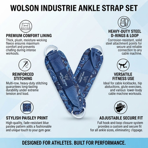Sangle de cheville portable et durable en polyester pour hommes et femmes, idéale pour les exercices de musculation avec machine à câble : extension des jambes, abduction des hanches, entraînement des fessiers. - Product Image 3