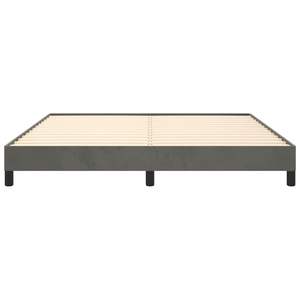 Cadre de lit king-size en contreplaqué velours gris foncé, capitonné, avec design moderne en bois d'ingénierie - Product Image 5