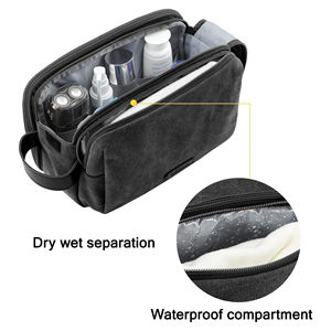 Sac cosmétique léger OEM/ODM, double fermeture éclair, grand espace de rangement, sac à maquillage multifonctionnel avec boucle magnétique - Product Image 2