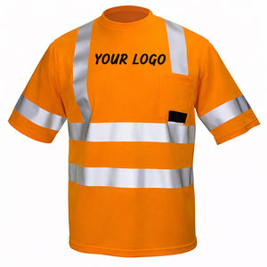 Hi Vis camiseta logotipo personalizado etiqueta 100% poliéster ojo de pájaro malla minería seguridad construcción camisas reflectantes camisetas - Product Image 1