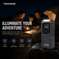Bestsonic 5 in 1 Jump Starter Pengisi Daya Baterai Mobil Power Bank Charger Paket Baterai Lithium Pompa Udara Ban Pengisi Angin Ban dengan Lampu