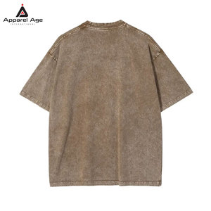เสื้อยืดแฟชั่นสีพื้นทรงปกติสำหรับผู้ชาย สไตล์ลำลอง ล้างสีแบบแอซิดวอช เหมาะสำหรับใส่ในฤดูร้อน ผลิตจากผ้าฝ้าย 100% ระบายอากาศได้ดี ผลิตในประเทศปากีสถาน - Product Image 2