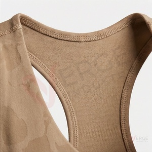 Conjunto de Yoga sin Costuras para Mujer, 2 Piezas, Top Corto con Espalda Cruzada, Leggings Largos de Cintura Alta, Color Beige Sólido, Ropa Deportiva - Product Image 4