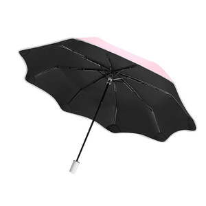 8K Three-Fold Black Rain <b>Sunscreen</b> Umbrella Reflective Edging Hand-Open Safety Modern Pongee Dual-Use Factory Stock Wholesale - Product Image 5