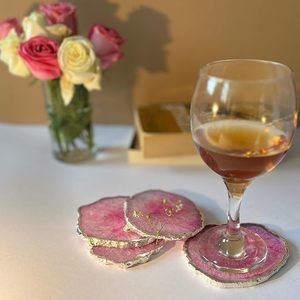 Premium Resin Coasters Handmade Dining <b>Table</b> Drink Coaster Set Low Cost Kitchen Accessory Luxury Resin Coasters - Product Image 2