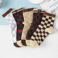 Chaussettes décontractées pour homme, style bateau, mode luxe léger, en Spandex/Nylon, vintage, respirantes, écologiques, résistantes aux déchirures, avec motif lettre de marque tendance