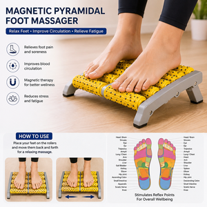 Masseur de pieds magnétique K Star Acupressure, rouleau de réflexologie pyramidale, outil de thérapie magnétique par acupression pour soulager la douleur - Product Image 3