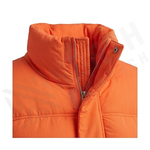 Hooded Quilted Waterproof <b>Bubble</b> Jacket Black Full Sleeve Winter Windproof Cotton Shell Knitted Fabric Polyester Filling Stand - Product Image 4