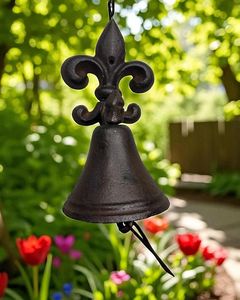 Campana de puerta de hierro de estilo tradicional con revestimiento resistente a la intemperie, perfecta para la puerta principal, el portón del jardín y la decoración del patio. - Product Image 5