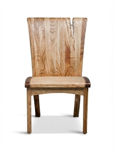 Silla de Comedor Moderna de Madera Maciza con Acabado Natural, Respaldo Alto, Relleno de Espuma y Forro de Algodón para Sala de Estar y Hogar - Product Image 1