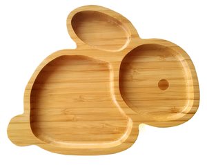 Plato de Bambú Natural para Niños con Secciones Divididas, Bandeja de Madera para Servir Alimentos, Plato de Alimentación para Bebés con Dibujos Animados, Juego de Vajilla al por Mayor - Product Image 3