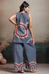 Premium Eco-Friendly <b>Linen</b> Women's Co-Ord Set Sleeveless Short Top Knee-Length Casual Daily Wear Office Wear - Product Image 2