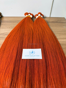 Cabello a granel Rojo color100 % Virgen sin procesar Onda profunda natural Trenzado a granel Cabello humano Sin trama para trenzar extensiones de cabello - Product Image 3