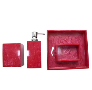 Superfine Quality Red Hot Color Resin <b>Bathroom</b> <b>Set</b> <b>Accessories</b> Durable & Reliable Best Quality Stylish Angel Bath <b>Set</b> - Product Image 2