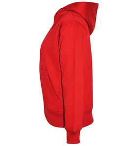 Sweat-shirt à capuche zippé rouge uni pour homme avec poche kangourou, manches longues, 100 % coton molletonné, coupe oversize, haut décontracté pour l'automne - Product Image 6
