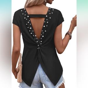 Haut basique à manches courtes et bords sans couture. - Product Image 4