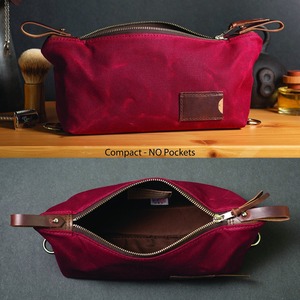 Leather Canvas Toiletry Bag Travel Organizer Waterproof Cosmetic Storage Dopp Kit Large Capacity <b>Case</b> LCTB-0066 - Product Image 6