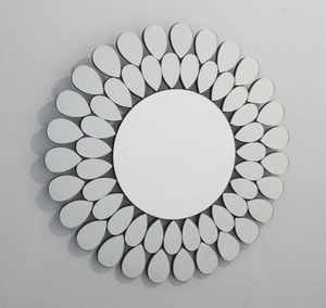 Miroir mural rond en forme de goutte d'eau, design galet, miroir décoratif pour salle de bain, chambre à coucher, salon, moderne et élégant, à fixer au mur, 24 pouces - Product Image 6
