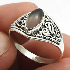 Anillo de Cuarzo Ahumado con Diseño Moderno, Hecho a Mano con Plata de Ley 925, Estilo Vintage, Anillos Bohemios - Product Image 4