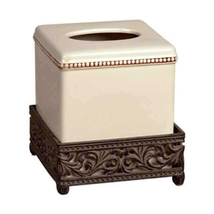 Boîte à mouchoirs carrée en métal argenté, design classique, fabriquée à la main pour la décoration de bureau - Product Image 2