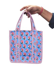 Colorful <b>Patchwork</b> Shopping <b>Bags</b> Medium Size Textile Tote With Top Handle Daily Use - Product Image 4