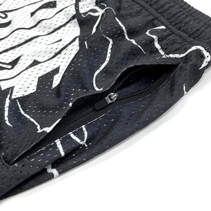 Shorts de basket-ball en maille pour hommes, personnalisables avec logo, de haute qualité, respirants, à séchage rapide, en polyester, vente en gros, 5 pouces - Product Image 5