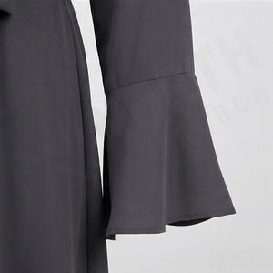 ชุดกิโมโนแบบ OEM ปี 2025 เสื้อคลุมอาบายะ ผ้าโพลีเอสเตอร์เนื้อนุ่ม ยืดหยุ่นสูง หนาขึ้น สำหรับผู้หญิงมุสลิม คอวี แขนยาว เหมาะสำหรับงานปาร์ตี้ รอมฎอน งานแต่งงาน - Product Image 5