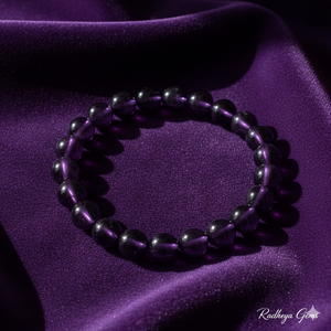 Handmade AAA Amethyst Round Bead <b>Bracelet</b> – Polished Gemstone Stretch <b>Bracelet</b> for Men & Women - Product Image 2