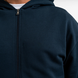 Boxy Heavyweight Mens Zipped Hoodie Custom 100% Cotton Embroidery Hoodies for Man - Product Image 6
