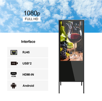 Solution d'affichage numérique publicitaire pour application intérieure, écran LCD de 32 pouces, lecteur vidéo Android avec support portable