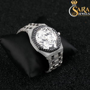 Reloj analógico de acero inoxidable automático totalmente helado de la mejor calidad VVS Moissanite Diamond Hip Hop Style Fashion Business Antique - Product Image 1