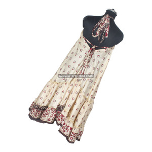 Vestido de Seda Sari Bohemio para Mujer, Compra en Línea Directamente del Fabricante, Vestido de Noche Elegante sin Mangas para Damas - Product Image 5