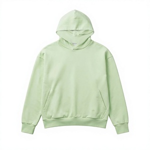 Sudadera con Capucha Unisex Verde Claro, Corte Holgado, Felpa de Algodón, Estilo Casual Otoñal, Diseño con Bolsillos - Product Image 6