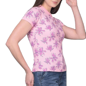 Polo de manga corta 100% poliéster para mujer, sublimado, para adultos, con logo personalizado, talla regular, para uso diario. - Product Image 3