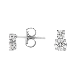 ต่างหูเพชรทรงเท็ดดี้มินิมอลลิสต์ รับรองโดย IGI ทองคำแท้ 10K 14K เพชรทรงกลมเจียระไนแบบบริลเลียนท์ เพชรเพาะเลี้ยงในห้องปฏิบัติการ - Product Image 3