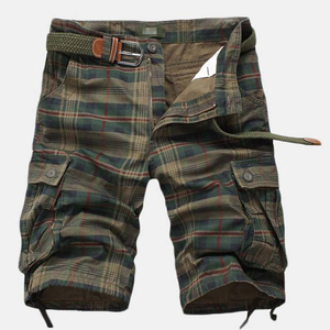 Shorts Cargo Sportifs Vintage en Toile pour Homme, Taille Élastique, Longueur Genou, Poches, Bas de Jambe Ajustables, Respirants - Product Image 1