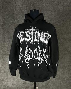 เสื้อฮู้ดดี้ทรงบ็อกซี่แบบซิปสำหรับผู้ชาย ผ้าฝ้ายเฟรนช์เทอร์รี่หนาพิเศษ 500 GSM แต่งลายปักแบบแอพพลิเคชั่น สไตล์วินเทจ ดีไซน์ทำเก่า - Product Image 4