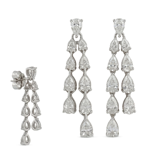 Maravillosos Pendientes de Diamantes de Laboratorio con Corte Pera, Color DEF, Claridad VS VVS, Oro Sólido de 14K y 18K, Pendientes Finos para Novia, Pendientes Colgantes - Product Image 1