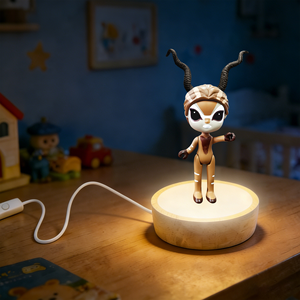 Lámpara LED 3D con Forma de Antílope, Luz Nocturna, Cable USB Tipo A, Control de un Botón, Brillo Blanco Cálido Suave de 2700K, Decoración para Dormitorio Pequeño, Regalo - Product Image 4