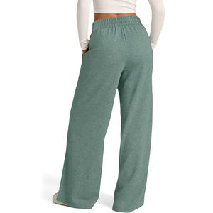 Pantalones Deportivos de Mujer para Primavera, de Alta Calidad, Cintura Alta Elástica, Antiarrugas, Resistentes al Viento, de Algodón, con Franjas Laterales y Adornos - Product Image 4