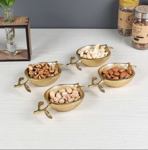 Luxury Gold Aluminium Pomegranate Bowl <b>Set</b> – Decorative <b>Serving</b> Bowls for Dry Fruits, Snacks & Gifting - Product Image 2