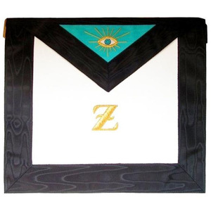 Custom Embroidered Masonic Apron Red White <b>Key</b> Symbol Sew-On Badge Garment Application Classical Style Fabric Badge - Product Image 3