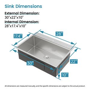 Handmade Stainless Steel 30\" X 22\" Single Bowl <b>Kitchen</b> <b>Sink</b> with Brushed Overmount Cutting Board Colander Unable to Ship - Product Image 5
