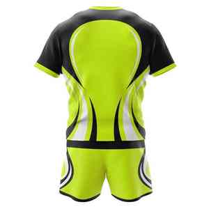 Uniforme de rugby d'automne de qualité professionnelle, 100% polyester, respirant, séchage rapide, manches courtes, personnalisable avec le nom de l'équipe, le logo et les positions - Product Image 2