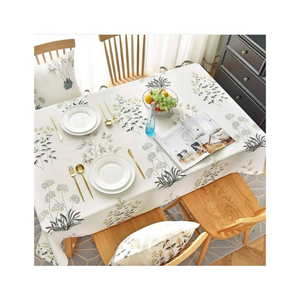 GOTS Certified Blue Soft Fabric Stylish Embroidered <b>Tablecloth</b> 60x84 Inches Excellent Trendy Home Dining Rooms Elegant Events - Product Image 6