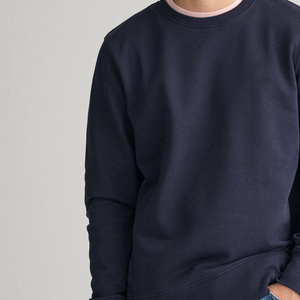 เสื้อสเวตเชิ้ตคอกลมสีน้ำเงินกรมท่าสำหรับผู้ชาย ผ้าฟลีซพรีเมียม แขนยาว สวมใส่สบาย ผ้าคอตตอนผสม เหมาะสำหรับฤดูหนาว สไตล์สตรีทแวร์ - Product Image 3