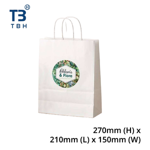 Sac en papier torsadé de qualité supérieure, idéal pour les commerçants, les emballages, les drop-shippers et les distributeurs, 270x210x150mm - Product Image 1