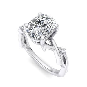 Anillo de Plata de Ley S925 con Diamante Ovalado Moissanite en Forma de Rama, Regalo de Cumpleaños para Mujer - Product Image 4
