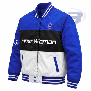 เสื้อแจ็คเก็ตครอปปักลาย Zeta Phi Beta Sorority สำหรับผู้หญิง เสื้อผ้าสไตล์กรีก วินเทจ สีน้ำเงินและสีขาว เสื้อแจ็คเก็ต ZPB Varsity Racing สำหรับผู้หญิง - Product Image 2